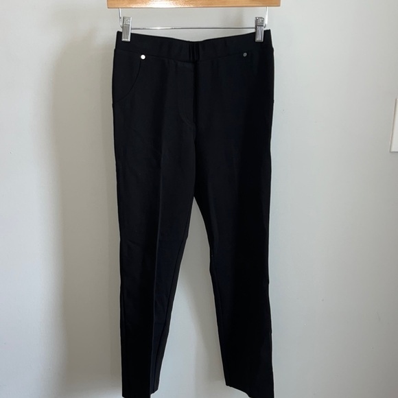 Insight Solid Black Leggings Pants Back Pockets Pull-On Size 2 Spandex - Picture 1 of 9